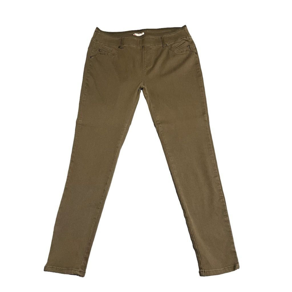 BDJ Jeggings Women's Size 36 Skinny Jeans Olive Green Khaki Stretch Tapered